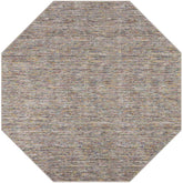 10' Gray and Yellow Octagon Wool Hand Loomed Area Rug